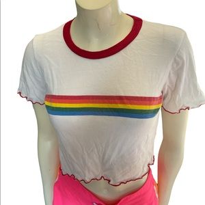 Rock♥️Rose Couture LA size Small Rainbow Crop